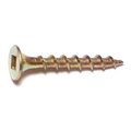 Midwest Fastener Wood Screw, #6, 1-1/8 in, Zinc Yellow Steel Flat Head Square Drive, 50 PK 30722